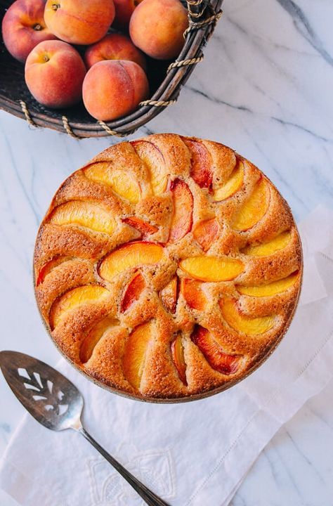 Peach Cake with Fresh Summer Peaches - The Woks of Life Peach Cake Recipes, Wok Of Life, Woks Of Life, The Woks Of Life, Peach Desserts, Peach Cake, Berry Cake, Woks, Peach Recipe