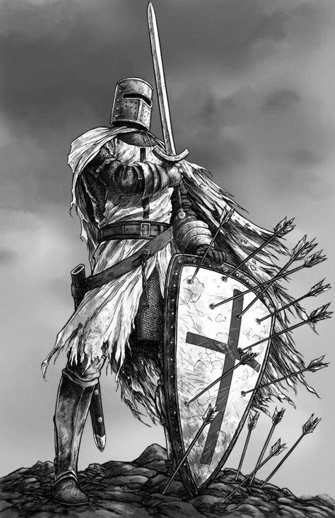 190+ Best Knights Templar Tattoos Designs and Ideas (2023) - TattoosBoyGirl Prophetic Art Warriors, Crusader Wallpaper, Templar Knight Tattoo, Knight Drawing, Archangel Tattoo, Medieval Tattoo, Knight Tattoo, Good Knight, Crusader Knight