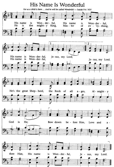 His name is Wonderful Gospel Song Lyrics, Christian Hymns, Christmas Songs Lyrics, Hymn Sheet Music, Hymn Music, Worship Lyrics, Church Songs, Hymns Lyrics, Southern Gospel Music