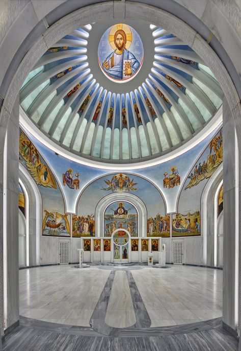 St. Nicholas Greek Orthodox Church and National Shrine Finally Opens, and the Design Doesn’t Disappoint | Architectural Digest Santiago, Byzantine Architecture, Church Architecture, Santiago Calatrava, St Nicholas Church, Dome Building, Greek Orthodox Church, Hagia Sophia, Orthodox Church