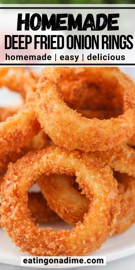 Diy Onion Rings, Onion Rings Batter Recipe, Onion Rings Easy, Onion Ring Recipe, Onion Rings Recipe Easy, French Fried Onion Recipes, Fried Onion Rings Recipe, Fried Onions Recipe, Fried Onion Rings