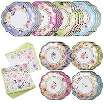 Floral Paper Plates, Tea Time Party, Tea Party Table, Garden Chic, Pastel Party, Tea Party Theme, Floral Napkins, Tea Party Decorations, Tea Party Baby Shower