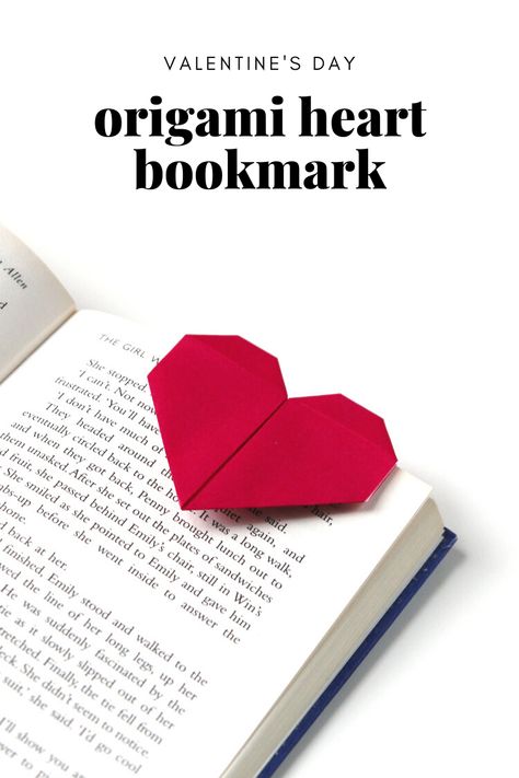 Oragami Ideas Valentines, Valentines Origami Easy, Valentine’s Day Origami, Heart Bookmark Origami, Origami Heart Bookmark, Origami Pencil Holder, Origami Packaging, Bookmark Origami, Origami Butterfly Easy