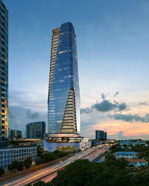 miami is growing up: KPF approved for 'tower 36' in design district Terrace Floor, High Building, Innovative Architecture, Office Tower, Tower Building, Skyscraper Architecture, Tower Design, Urban Fabric, Glass Facades