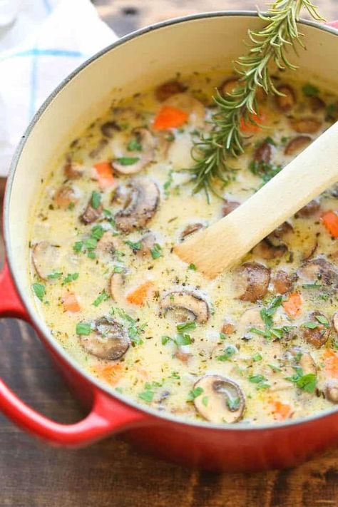 Best Soup, Low Carb Soup Recipes, Mushroom Soup Recipes, Vegetarian Soup Recipes, Homemade Soup Recipe, God Mad, Best Soup Recipes, Soup Recipes Slow Cooker, Low Carb Soup