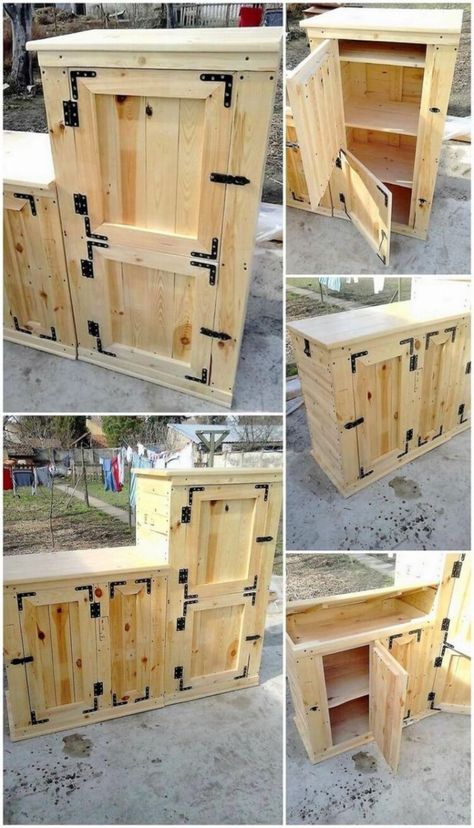 Recycled Pallets, Pallet Kitchen, Pallet Furniture Designs, Kabinet Dapur, Woodworking Projects Furniture, Pallet Projects Furniture, Wooden Pallet Furniture, Into The Wood, Classroom Furniture