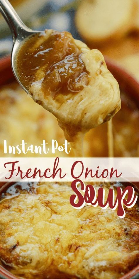 French onion soup Onion Soup, Instant Pot French Onion Soup, French Onion Soup Recipe, Onion Soup Recipes, Pot Recipes Easy, Instant Pot Soup Recipes, Instant Pot Soup, Best Instant Pot Recipe, Instant Recipes