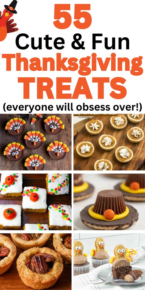 Thanksgiving recipes for kids to make Thanksgiving Treats Preschool, Turkey Theme Desserts, Thanksgiving Treats For Work, Thanksgiving Treat For Students, Thanksgiving Food Themes, Fun Thanksgiving Food Ideas, Cute And Easy Thanksgiving Desserts, Candy Turkeys For Thanksgiving, Turkey Dessert Ideas