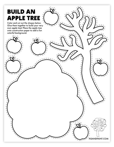 build an apple tree Build An Apple Tree Preschool, Apple Art For Preschoolers, Apple Tree Activities Preschool, Apple Tree Crafts Preschool, Fall Activities Kindergarten Free, Apple Tree Coloring Page Free Printable, Apple Cut Out Template, Apple Arts And Crafts For Kids, Crafts For September For Kids