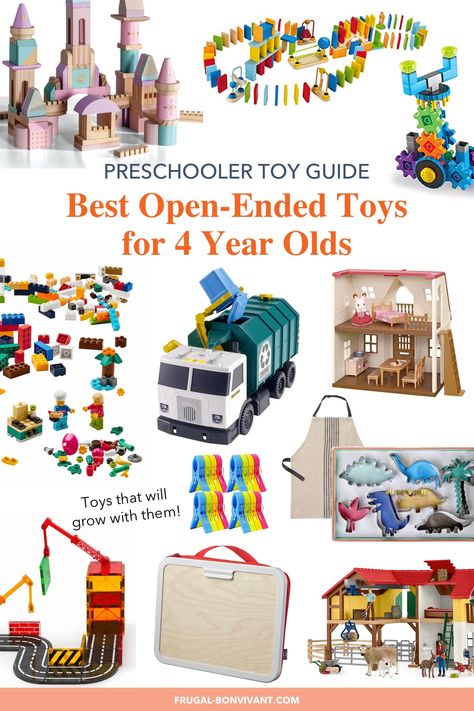 11 Best Open-Ended Toys for 4 Year Olds & Older Preschoolers Montessori, Four Year Old Christmas Gifts, Best Open Ended Toys, Educational Toys For Preschoolers, Toy Guide, Age Appropriate Toys, Best Christmas Toys, Open Ended Toys, Open Ended Play