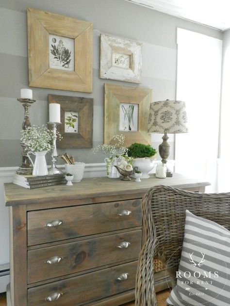 Favorite Things Friday - Beachy Farmhouse Tour - Bedroom Dresser Styling, Beachy Farmhouse, Dresser Styling, Dresser Decor Bedroom, Bedroom Dresser, Dresser Decor, Bedroom Dressers, Trendy Bedroom, Rooms For Rent