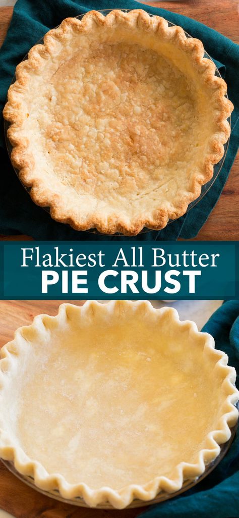 Pie Crust No Shortening, Pie Crust Recipe Butter, Food Processor Pie Crust, Lard Pie Crust, Pie Crust With Butter, Best Pie Crust Recipe, Gf Treats, Flakey Pie Crust, Flaky Pie Crust Recipe