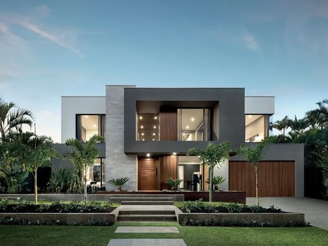 Reka Bentuk Industri, Large Floor Plans, Home Designs Exterior, Contemporary House Exterior, Modern House Facades, Modern Exterior House Designs, التصميم الخارجي للمنزل, Melbourne House, Storey Homes