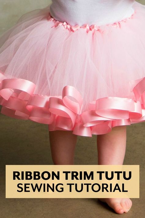 Ribbon Trimmed Tutu tutorial from The Ribbon Retreat Tutus, Couture, Ribbon Sewing, Ribbon Tutu Diy, Tutu With Ribbon, Goose Outfits, Diy Tutus, Tutu Tutorial, No Sew Tutu