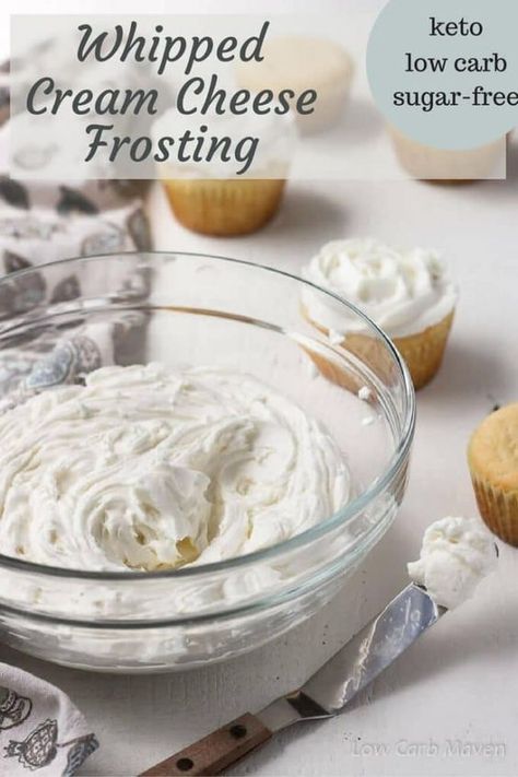 Low Carb Cream Cheese Frosting, Frosting With Heavy Whipping Cream, Keto Cream Cheese Frosting, Sugar Free Cream Cheese Frosting, Sugar Free Whipped Cream, Sugar Free Frosting, Dessert Restaurant, Keto Cream Cheese, Dessert Mousse