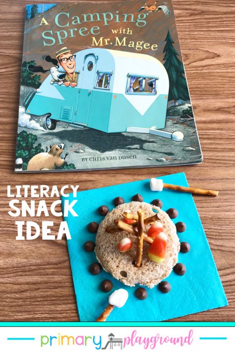 Read Alouds Kindergarten, Camping Theme Crafts, Storybook Crafts, Book Themed Activities, Class Snacks, Classroom Snacks, Camp Read, Cooking In The Classroom, Childrens Books Activities