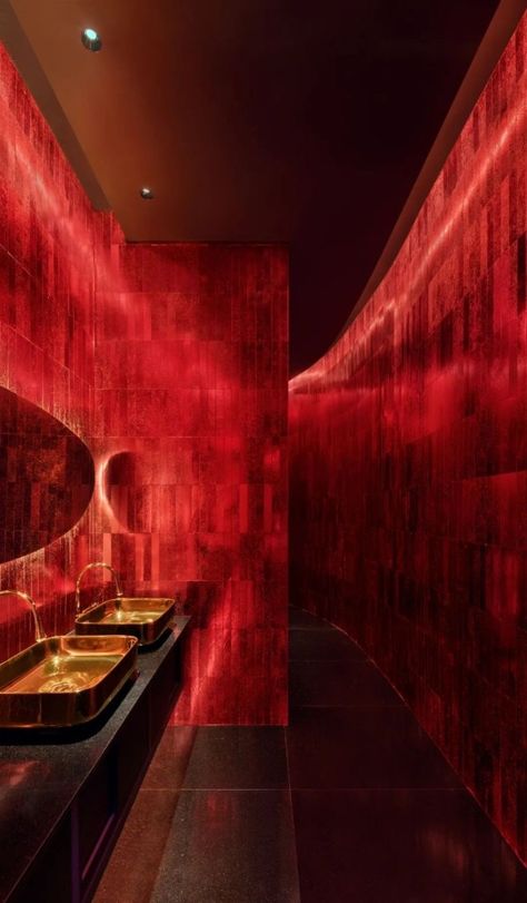 𑁍 Unique Hotel Rooms, Red Velvet Interior, Nightclub Design, Restaurant Interior Design, Dream House Interior, Restaurant Interior, Dream House Decor, Bar Design, Restaurant Design