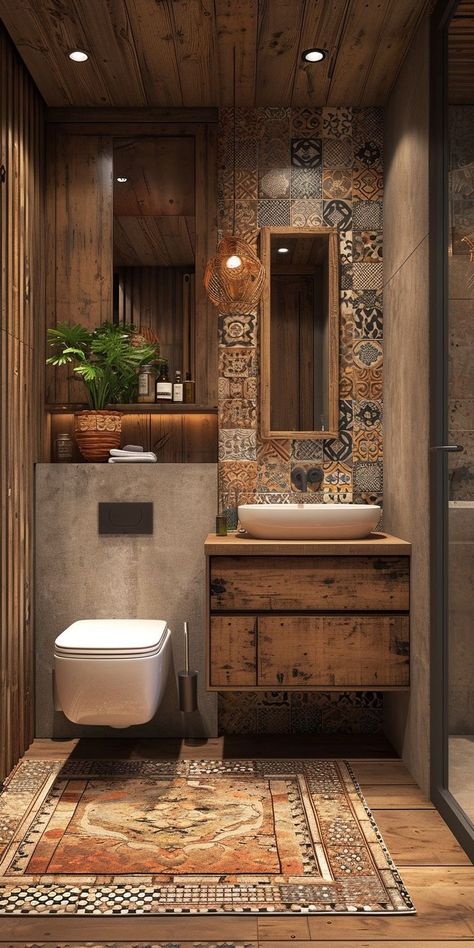 Rustic Bathrooms, Interior Design Bathroom Small, Small Bathroom Interior, التصميم الخارجي للمنزل, Toilet Room, Bathroom Design Decor, Bathroom Inspiration Decor, Dream House Interior, Dream House Decor