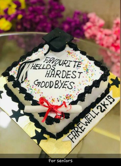 Farewell Party Ideas School Cake, Farewell Cakes For Friends, Farewell Party Ideas Decoration Friends, Farewell Cake For Teacher, Cake Design For Farewell, School Farewell Cake Designs, Farewell Party Ideas School Decoration, Cake For Farewell Party, Cake For Farewell