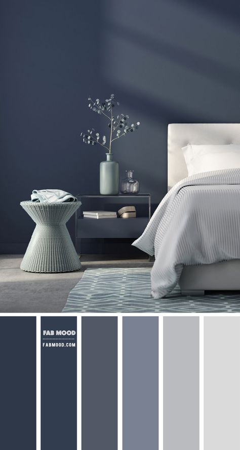 Navy Blue and White Bedroom Colour Scheme | Dark Blue Bedroom Ideas Navy Blue And White Bedroom, Dark Blue Bedroom Ideas, Bedroom Colour Scheme, Dark Blue Bedroom, Blue And White Bedroom, Dark Blue Bedrooms, Navy Blue Bedrooms, Blue Bedroom Ideas, Beautiful Bedroom Colors