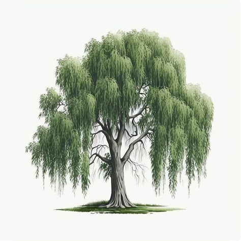 Photo willow tree cartoon drawing clear ... | Premium Photo #Freepik #photo #cartoon-tree #tree-drawing #tree #green-tree Drawing Willow Tree, Magic Tree Drawing, Fantasy Willow Tree, Willow Tree Drawing Simple, Willow Tree Painting Easy, Wisteria Tree Drawing, Aesthetic Tree Drawing, Willow Tree Sketch, Tree Cartoon Drawing