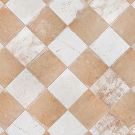 Checker Bathroom Tile, Terracotta Checkered Floor, Terracota Kitchen Floor, Checkered Bathroom Floor, Terracotta Kitchen Floor, Sunroom Flooring, Terracotta Floor Tiles, Affinity Tile, Kitchen Floors