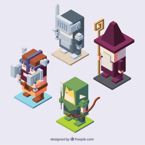 Isometric Character, Voxel Character, Voxel Games, Voxel Art, Zbrush Character, Graphics Game, Pixel Art Tutorial, Simple Character, Vector Art Design