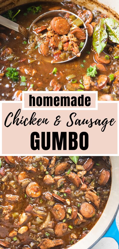 One Pot Gumbo Recipe, Turkey Sausage Gumbo Recipe, Smoked Sausage Gumbo Recipe, Half Baked Harvest Gumbo, Essen, Southern Living Chicken And Sausage Gumbo, Chicken Sausage Gumbo Soup, Authentic Chicken And Sausage Gumbo, Sausage Gumbo Recipe Crock Pots