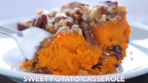 Sweet Potato Casserole Recipe - NatashasKitchen.com The Best Sweet Potato Casserole, Pecan Streusel Topping, Sweet Potato Bake, Best Sweet Potato Casserole, Best Sweet Potato, Classic Thanksgiving, Classic Meatloaf Recipe, Butter Crust, Classic Meatloaf