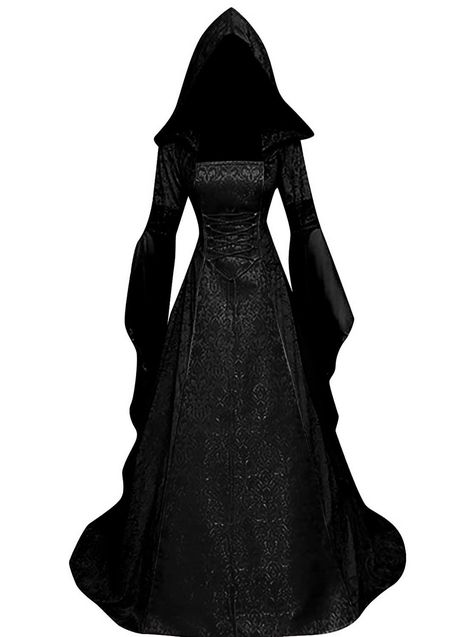 PRICES MAY VARY. 【Deluxe Witch Dress for Women】Renaissance style halloween dress for women with square neck, flare sleeve, floor length, unique and exquisite embroidery, and there are the adjustable lace-up on the front & back of the vintage victorian dress for fitting your figure. Victorian long gothic dresses combined stylish with retro style, make females more elegant! 【High Quality Material】 This elegant medieval dress costume is made of high quality Rayon and Polyester, soft, lightweight an Halloween Dress For Women, Long Gothic Dress, Vampire Gown, Vintage Victorian Dress, Golf Halloween, Gothic Corset Dresses, Cloak Dress, Vampire Dress, Gothic Dresses