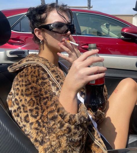 Tumblr, Techno Girl Aesthetic, Rockstar Gf Aesthetic, Messy Party, Rocker Aesthetic, Gf Aesthetic, Cheetah Print Coat, Girls Rockstar, Skater Girl Aesthetic