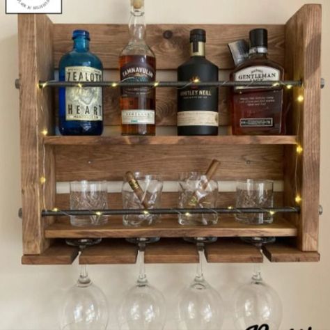 some of our great products to showcase your favorite tipple Whiskey Wall Cabinet, Mini Bar Shelf Ideas, Wall Mounted Bar Cabinets For Home, Shelf For Glasses Bar, House Mini Bar Design, Small Whisky Bar, Small Bar Wall Ideas, Bar Rack Ideas, Small Wall Bar