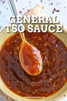 General Tso Sauce Recipe, General Chicken Recipe, Asian Sauce Recipes, General Tso Sauce, General Tso Chicken Recipe, Stir Fry Sauce Recipe, Chicken Sauce Recipes, Homemade Chinese Food, Tso Chicken