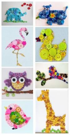 Jewelry Craft Ideas - Pandahall.com Button Crafts, Button Wall Art, معرض فني, Button Creations, Finding A Hobby, Diy Buttons, Button Art, Childrens Crafts, Animal Crafts