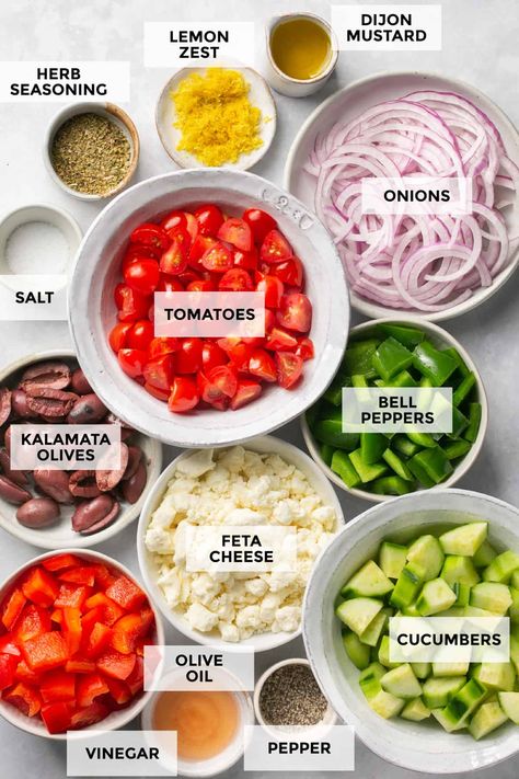 Mediteranian Diet Recipes, Mediterranean Diet Food List, Mediterranean Recipes Healthy, Mediterranean Diet Recipes Dinners, Greek Salad Dressing, Mediterranean Diet Meal Plan, Easy Mediterranean Diet Recipes, Greek Salad Recipes, Mediterranean Salad