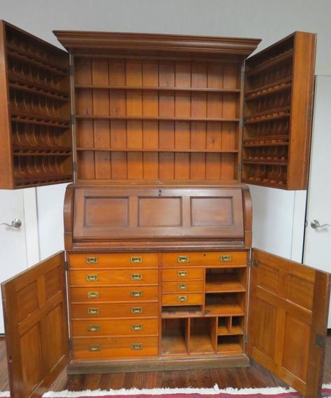 19TH C PHARMACEUTICAL APOTHECARY CABINET:                                                                                                                                                                                 More Apothecary Display Cabinet, Herbal Apothecary Cabinet, Vintage Apothecary Cabinet, Apothecary Desk, Apothecary Photography, Herbal Apothecary Aesthetic, Aesthetic Steampunk, Apothecary Cabinet Diy, Antique Wooden Desk