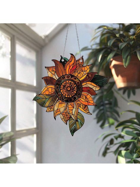 1pc Sunflower Acrylic Window Hanging, Sunflower Decor, Sun Catcher , Sunflower Kitchen Decor, Boho Wall Decor, Gifts For Women, New House Decor, Gift For Mom, Gift For Dad.I discovered amazing products on SHEIN.com, come check them out! Boho Sunflower Decor, Sunflower Kitchen Decor Ideas, New House Decor, Kitchen Decor Boho, Uni House, Sunflower Acrylic, Sunflower Kitchen Decor, Sunflower Kitchen, Sunflower Decor