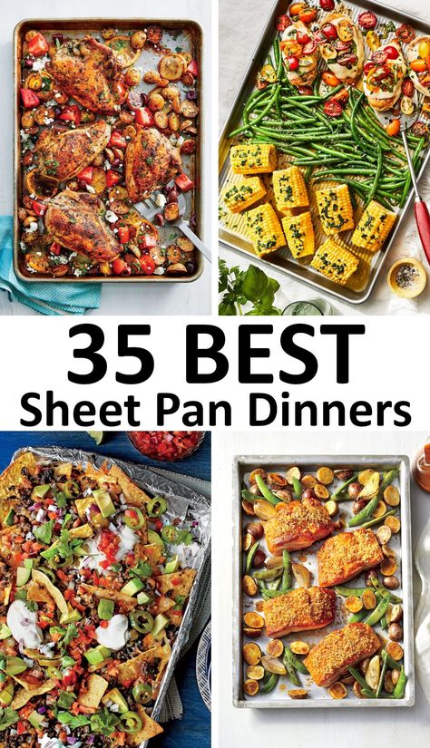 The 35 BEST Sheet Pan Dinners - GypsyPlate Essen, Best Sheet Pan Dinners, Easy Sheet Pan Dinners, Sheet Pan Suppers, Sheet Pan Dinners Recipes, Recipe Sheets, Pan Dinners, Vegetable Dinners, Chicken Meal Prep