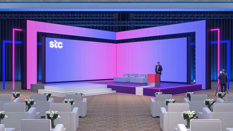 "STC Alicloud" Stand Design Event :: Behance Stage Design Corporate Events, Led Set Design, Stage Design Conference, Conference Set Design, Led Stage Design Events, Event Stand Design, Conference Booth Ideas, Corporate Event Stage Design Ideas, Event Activation Ideas