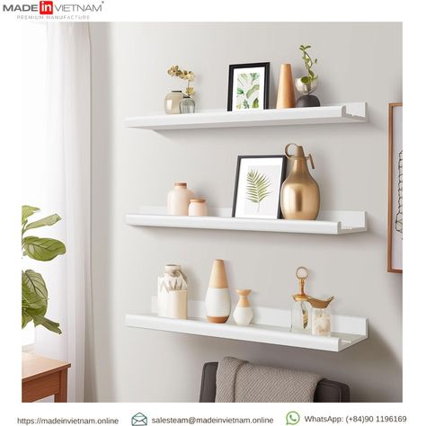 🌟 Modern Floating Shelves 🌟 Transform your space with these sleek and stylish floating shelves! Perfect for displaying your favorite decor pieces while keeping your home organized and modern. 🏡✨ 👉Please, Contact for Wholesale Price! 👉 Get in touch with us: - Website: www.madeinvietnam.online -E-mail: salesteam@madeinvietnam.online -WhatsApp: (+84)90 1196169 #ModernFloatingShelves #HomeDecor #InteriorDesign #MinimalistLiving #StylishStorage #Vietnameseproduct #Vietnamwholesaledistributor #Vie... Long Wall Shelves, Small Home Renovation, Bookshelves For Small Spaces, Large Wall Shelves, Shelves For Bathroom, Shelves For Bedroom, Long Floating Shelves, Kitchen Closet, Wall Mounted Bookshelves