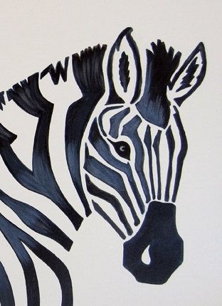 Custom Made Zebra Safari Nursery Art Zoo Animal. Jungle Theme Kids / Baby Room Decor (Painting Not A Print). Stensil Bunga, Zebra Painting, Safari Nursery Art, Animal Jungle, Zebra Art, Master Drawing, Zoo Animal, Kindergarten Art, Lukisan Cat Air