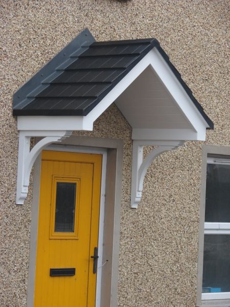 Apex Door Canopies | JLM Composites, Donaghmore Wood Door Awnings Exterior, Front Door Canopy Modern, Wood Awning Over Door, Front Door Overhang Entrance, Front Door Canopy Ideas, Door Canopy Plans, Door Awning Ideas, Awnings Over Doors, Door Canopy Modern