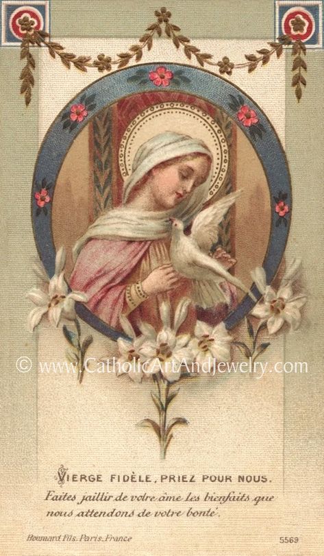 Faithful Virgin Pray for Us 8.5x11 Based on a Vintage | Etsy مريم العذراء, Vintage Holy Cards, Mama Mary, Catholic Images, Blessed Mother Mary, Holy Mary, Communion Gifts, Hail Mary, Pray For Us