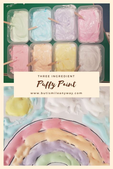 Simple Three Ingredient Puffy Paint for use with Pre-School Kids - a fantastic idea for any EYFS classroom and plenty of puffy fun! Creative Area Eyfs, Early Years Teacher, Outdoor Learning Activities, Eyfs Classroom, Senses Activities, Area Activities, Environment Painting, Eyfs Activities, Beading For Kids