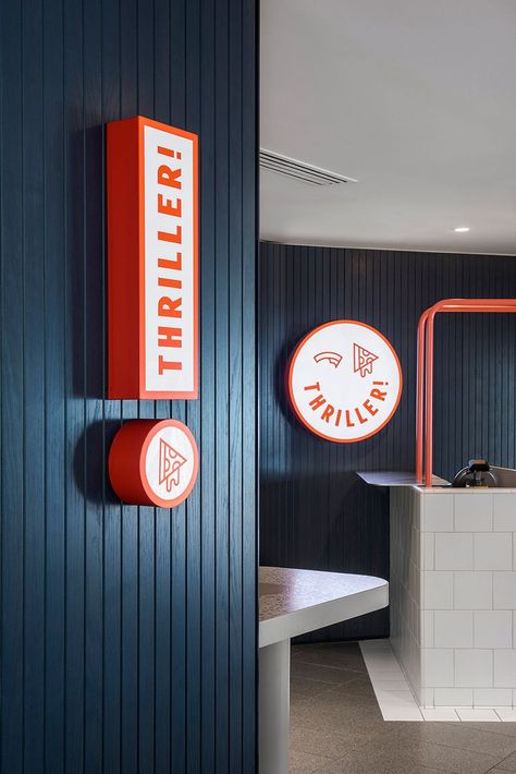 Sign of the times: Branding fast-food venues | Indesignlive Bauhaus Restaurant Design, Food Truck Signage, Restaurant Photo Wall, 간판디자인 Sign Design, Fast Food Interior Design, Restaurant Signage Design, Fast Food Branding, Fast Food Restaurant Design, Fastfood Restaurant