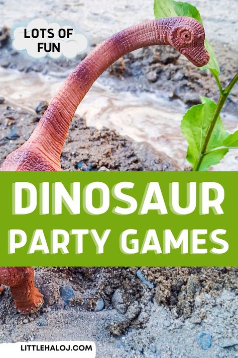 Dinosaur Party Two Year Old, Dinasour Game Ideas, Dinosaur Ring Toss, Dinosaur Party Game Ideas, Dinosaur Treasure Hunt, Dinosaur Theme Party Games, Dinosaur Party Games Activities, Dinosaur Party Activity, Dinasour Birthday Games Party Activities