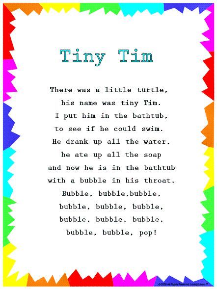 Silly Songs: Lyrics for "Tiny Tim" with a Learn Along Video Preschool Poems, Transition Songs, Circle Time Songs, Tiny Tim, Kindergarten Songs, Classroom Songs, Songs For Toddlers, Nursery Songs, Action Songs