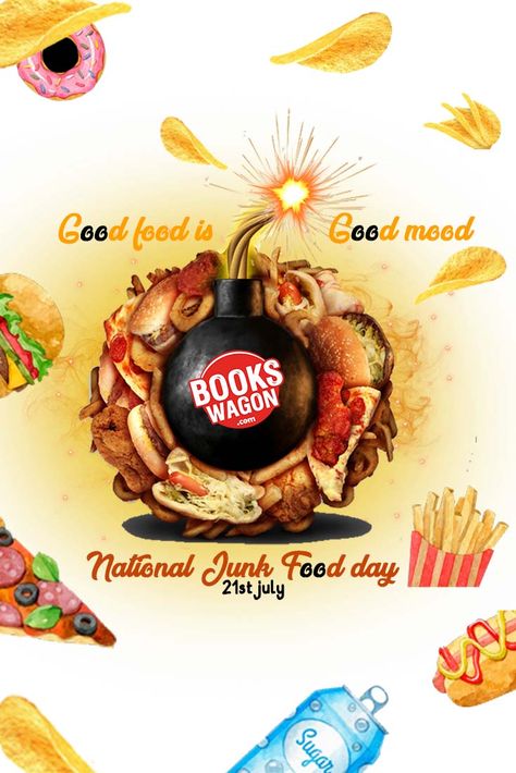 Happy National Junk Food Day! 🍩🎂🍿🍰🍭🍔🍟🍕 Need an excuse to eat junk food? Well today, it is National Junk Food Day!  Apply coupon code BW05OFF for best discounts on books! #junkfood #eatitall #NationalJunkFoodDay #JunkFoodDay #bookswagon #offeronbooks Food Day, Skin Face Mask, National Days, Food Poster Design, Skin Face, Food Poster, Creative Posters, Junk Food, Coupon Code