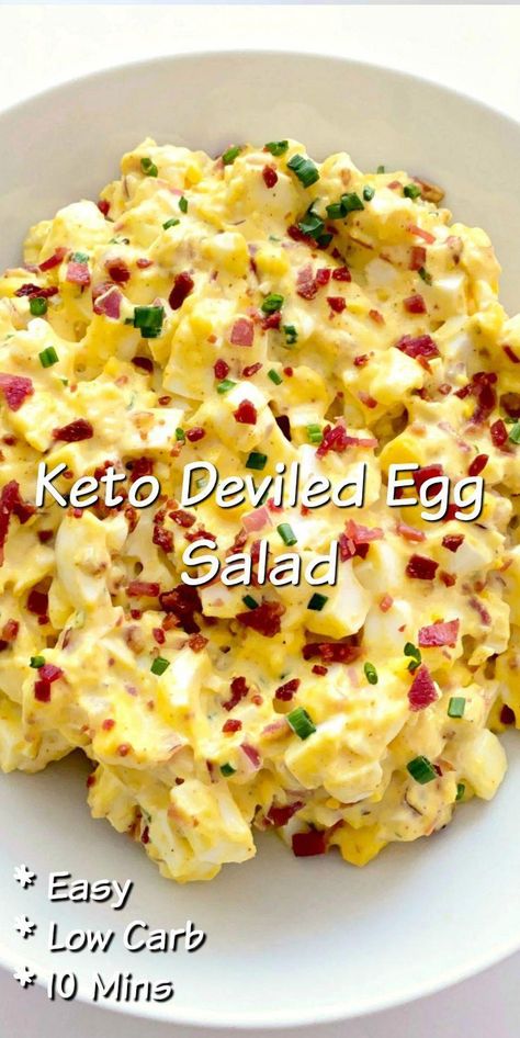 Keto Egg Salad, Deviled Egg Salad, Keto Deviled Eggs, Desayuno Keto, Comidas Keto, Resep Diet Sehat, Holiday Side Dish, Holiday Side, Resep Diet