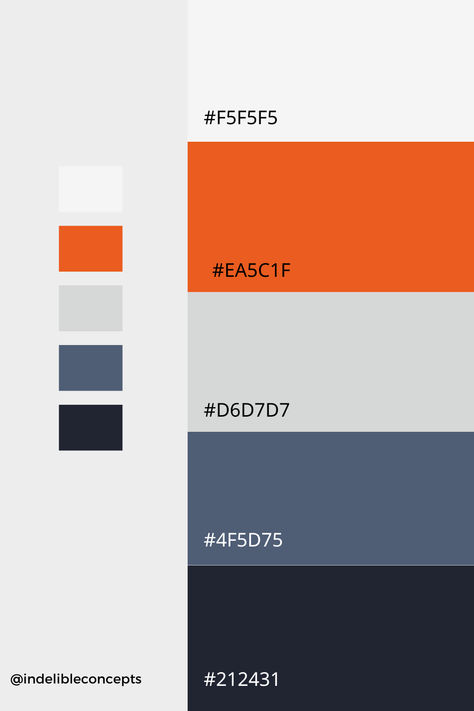 Orange, White, Grey, and Blue Color Palette Inspiration. #colors #orange #grey #white #blue #colorpalette #graphicdesigntips #contentcreation #brandidentity #art Blue Orange Grey Color Palette, Blue Grey Orange Color Scheme, Blue Orange Black White Color Palette, Orange Blue Black Color Palette, Gray Orange Color Palette, Blue Orange Colour Palette, Grey And Orange Color Palette, Orange And Blue Colour Palette, Orange Gray Color Palette